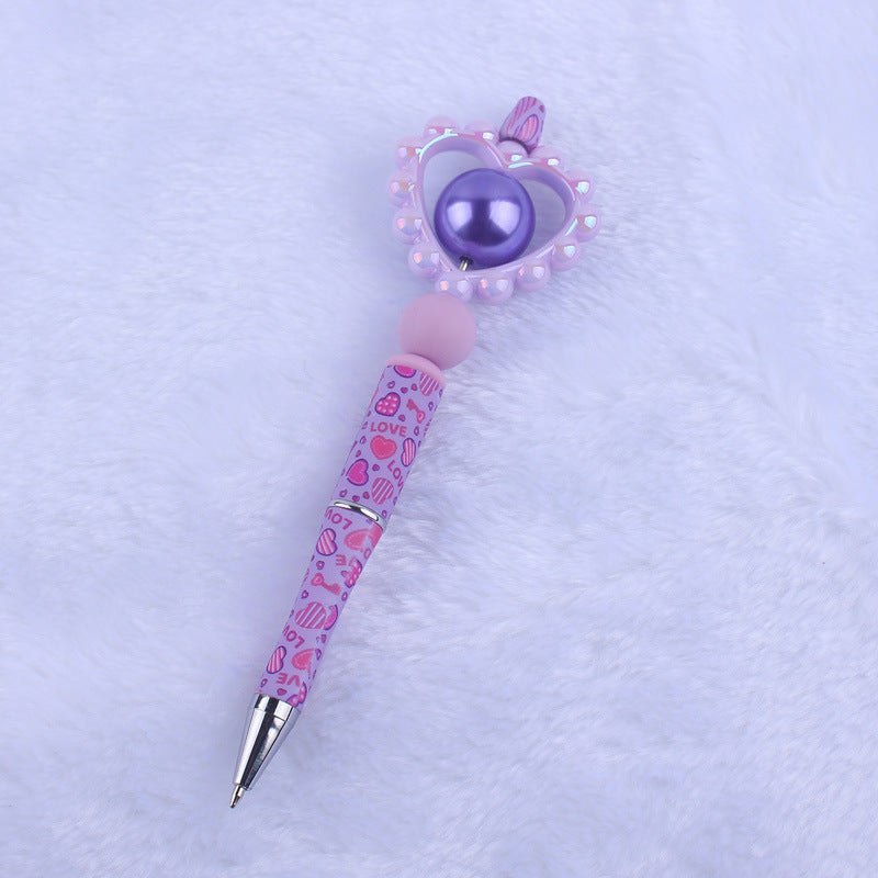 Wholesale Beaded Pens Valentine's Day Love Silicone Handmade Beaded Pen